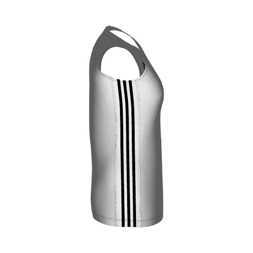White Adidas Sleeveless Jersey — angled view