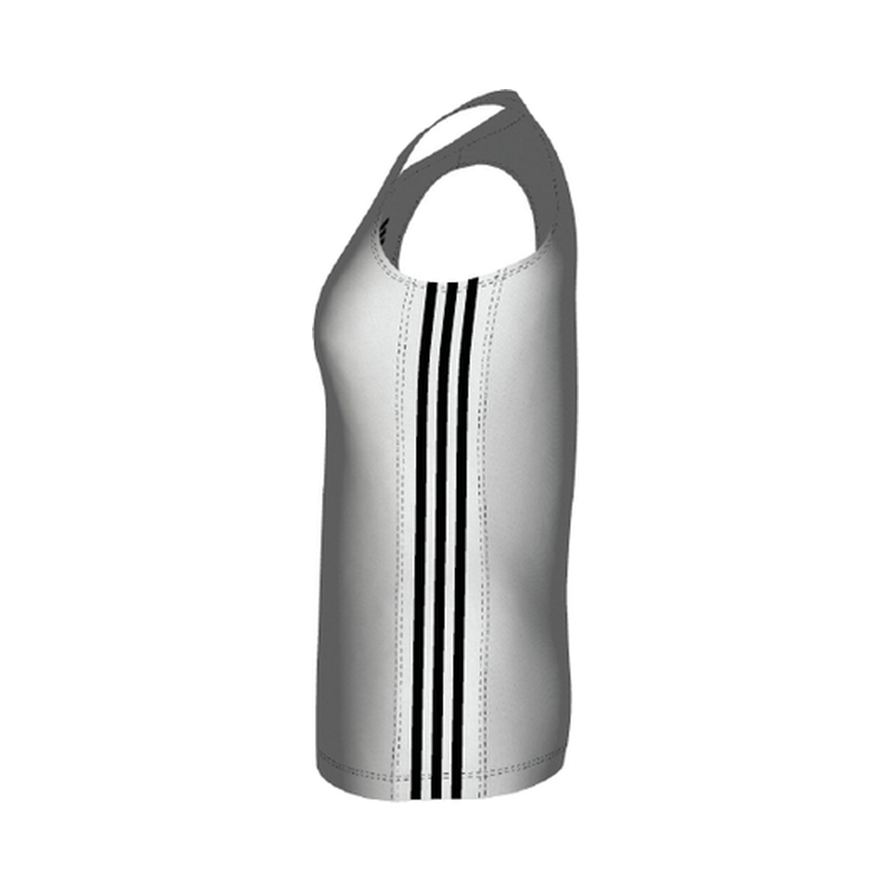 White Adidas Sleeveless Jersey — side view