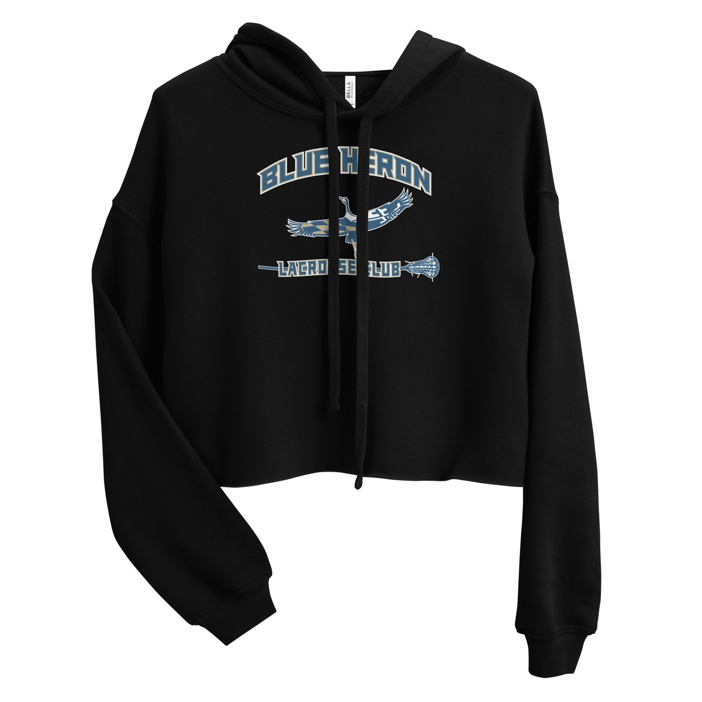 Women's Blue Heron Lacrosse Bella + Canvas Crop Hoodie