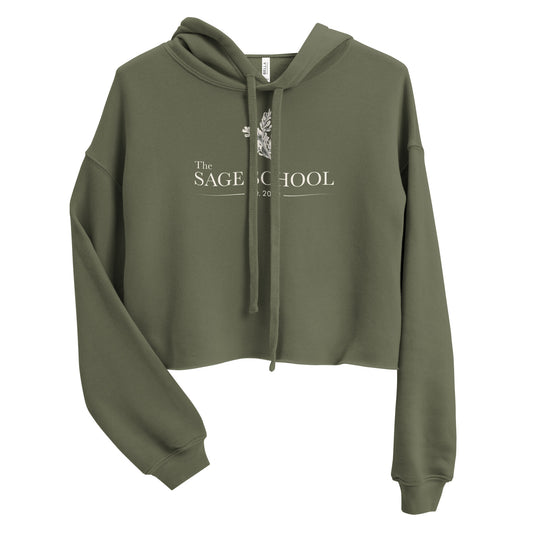 Women's Sage School Bella + Canvas Crop Hoodie