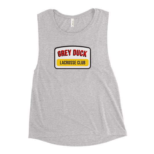 Women's Grey Duck Lacrosse Muscle Tank
