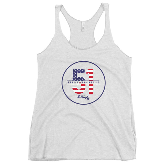 Women's 51 Stars Lacrosse Next Level Racerback Tank