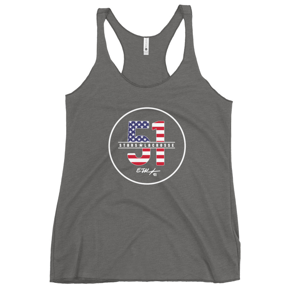Women's 51 Stars Lacrosse Next Level Racerback Tank