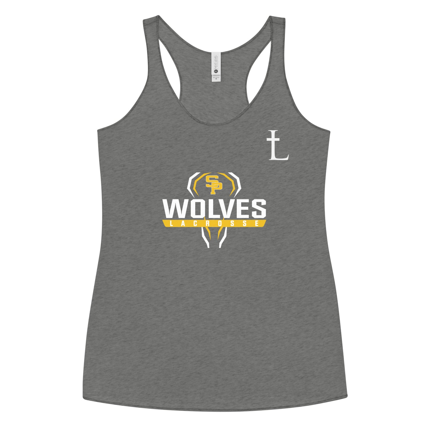 Women's Saint Paul's Wolves Lacrosse Next Level Racerback Tank Top
