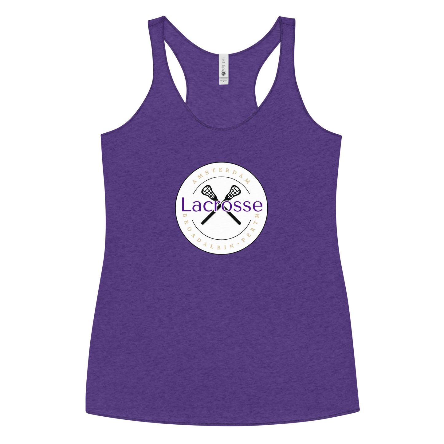 Women's Amsterdam Lacrosse Booster Club Next Level Racerback Tank Top