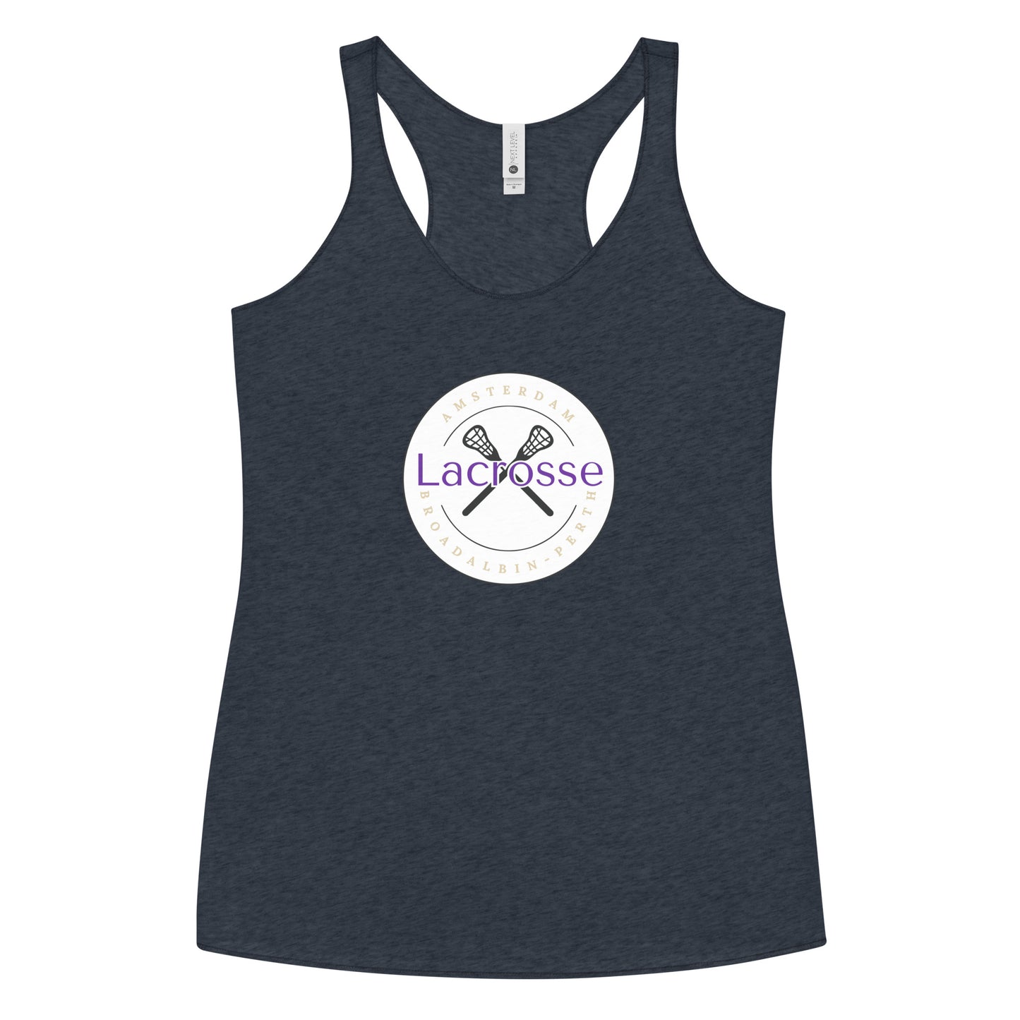 Women's Amsterdam Lacrosse Booster Club Next Level Racerback Tank Top
