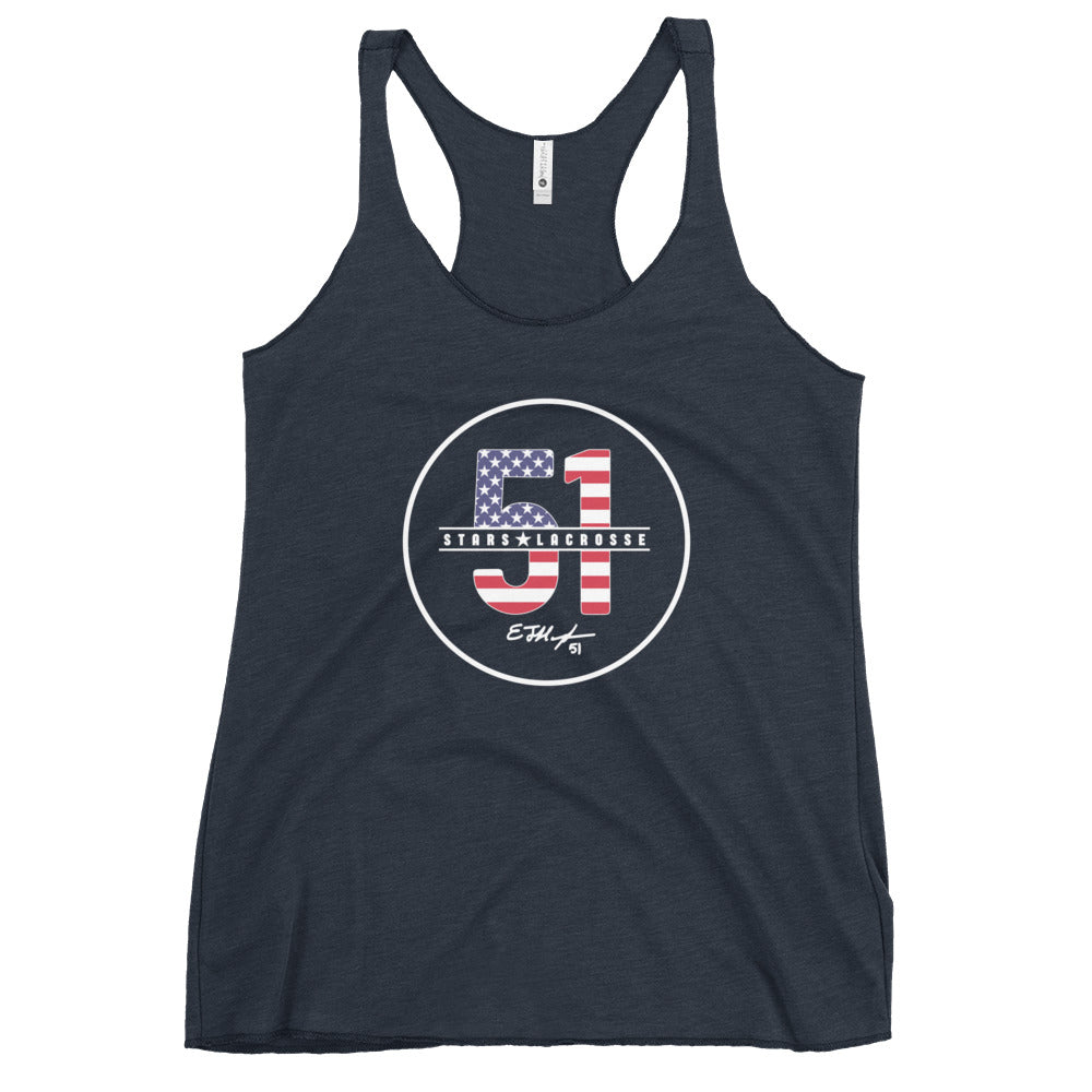 Women's 51 Stars Lacrosse Next Level Racerback Tank