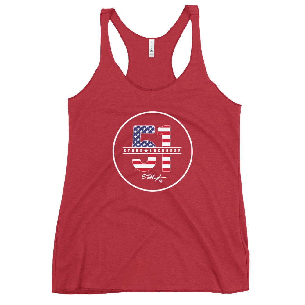 Women's 51 Stars Lacrosse Next Level Racerback Tank
