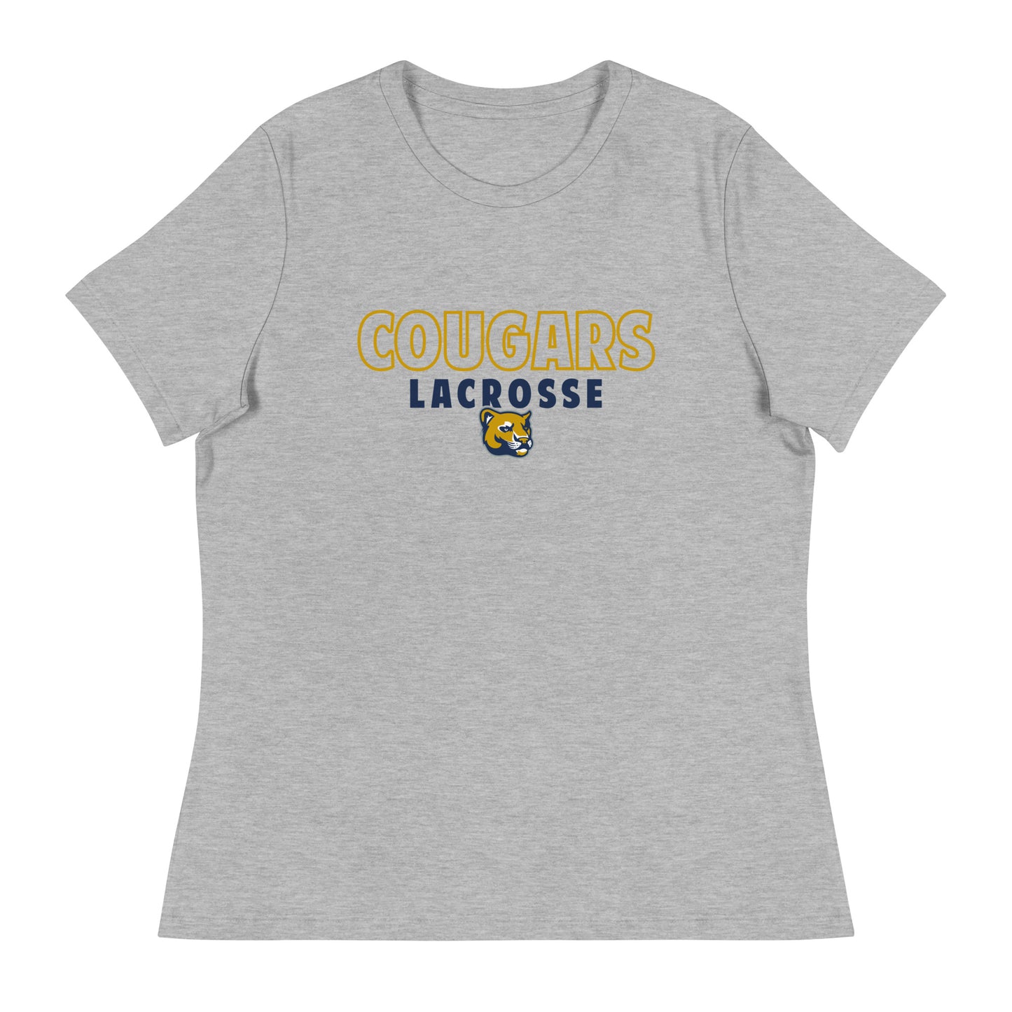 Women's Evergreen Cougars Lacrosse Bella + Canvas  Relaxed T-Shirt