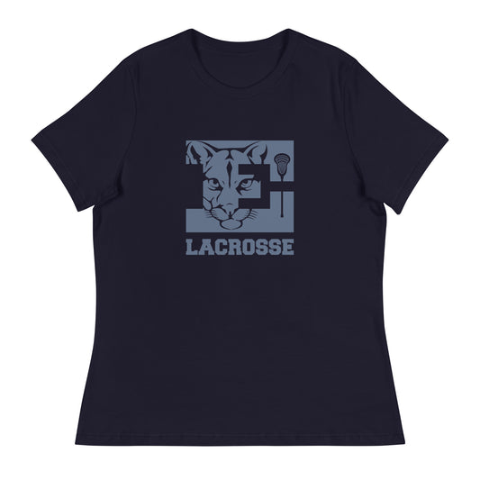 Women's Evergreen Cougars Lacrosse B+C Relaxed T-Shirt - Personalized
