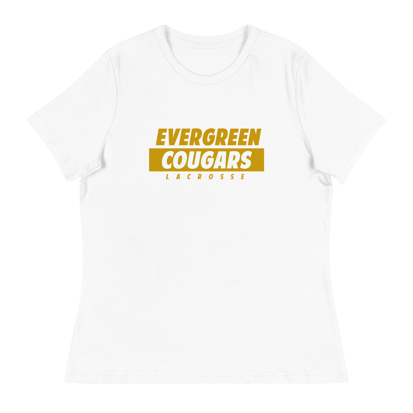 Women's Evergreen Cougars Lacrosse Bella + Canvas Relaxed T-Shirt
