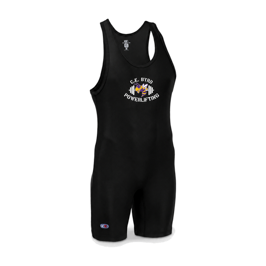 C.E. Byrd Powerlifting men's black Cliff Keen singlet