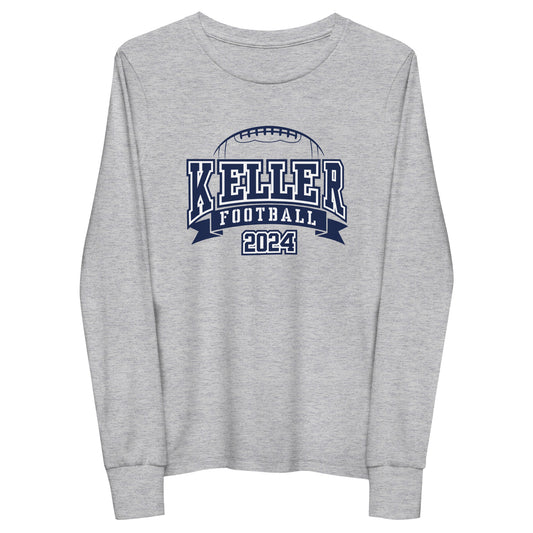Youth Keller Football Bella + Canvas Long Sleeve Shirt