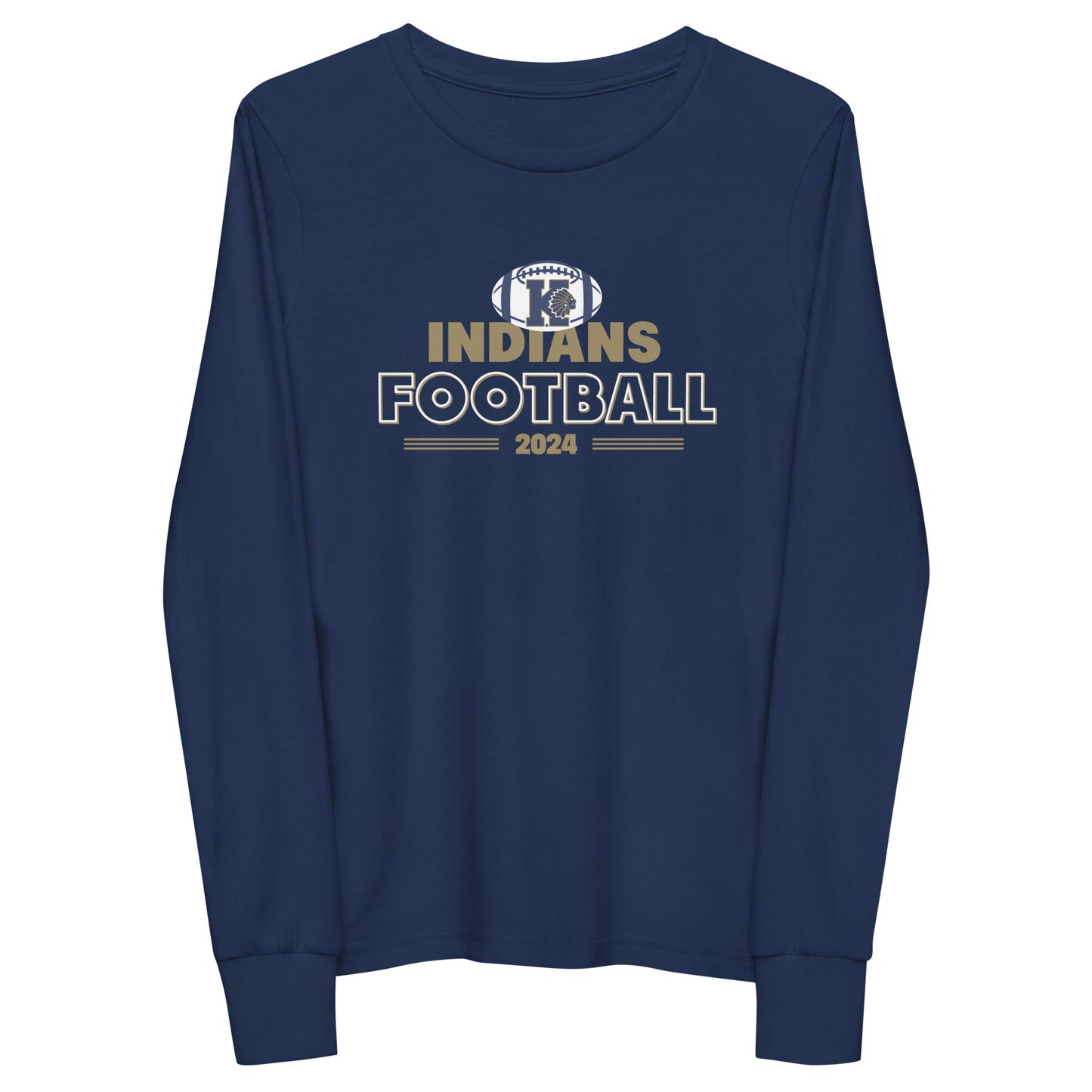 Youth Keller Football Bella + Canvas Long Sleeve Shirt