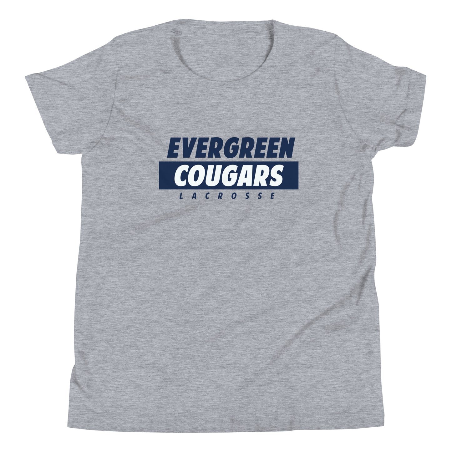 Youth Evergreen Cougars Lacrosse Bella + Canvas Short Sleeve T-Shirt