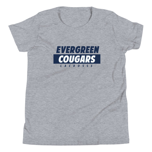 Youth Evergreen Cougars Lacrosse Bella + Canvas Short Sleeve T-Shirt