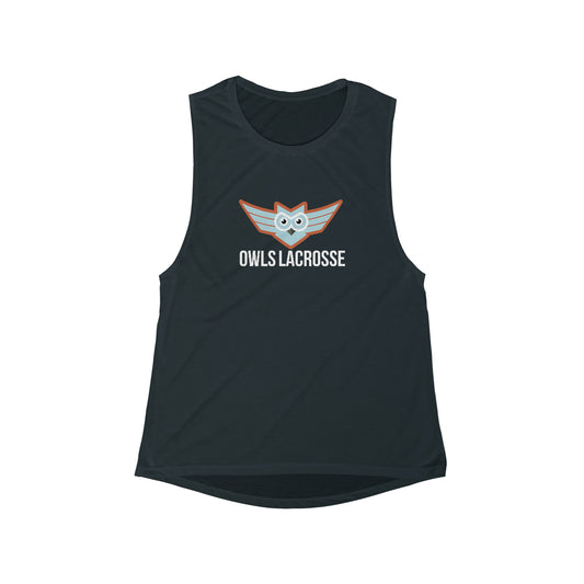 Women's OWLS Lacrosse Bella + Canvas Flowy Scoop Muscle Tank
