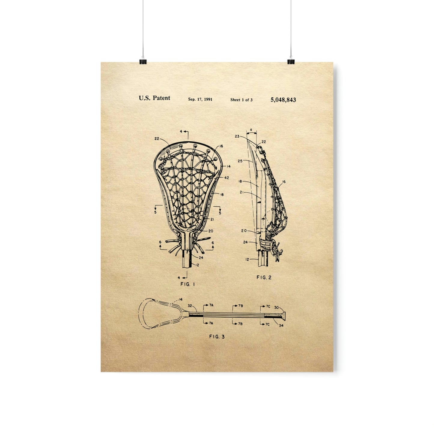 Lacrosse Patent Premium Matte Poster 1991