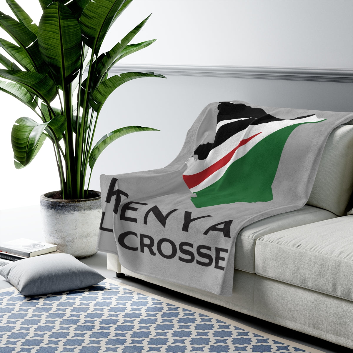 Kenya Lacrosse Velveteen Plush Blanket