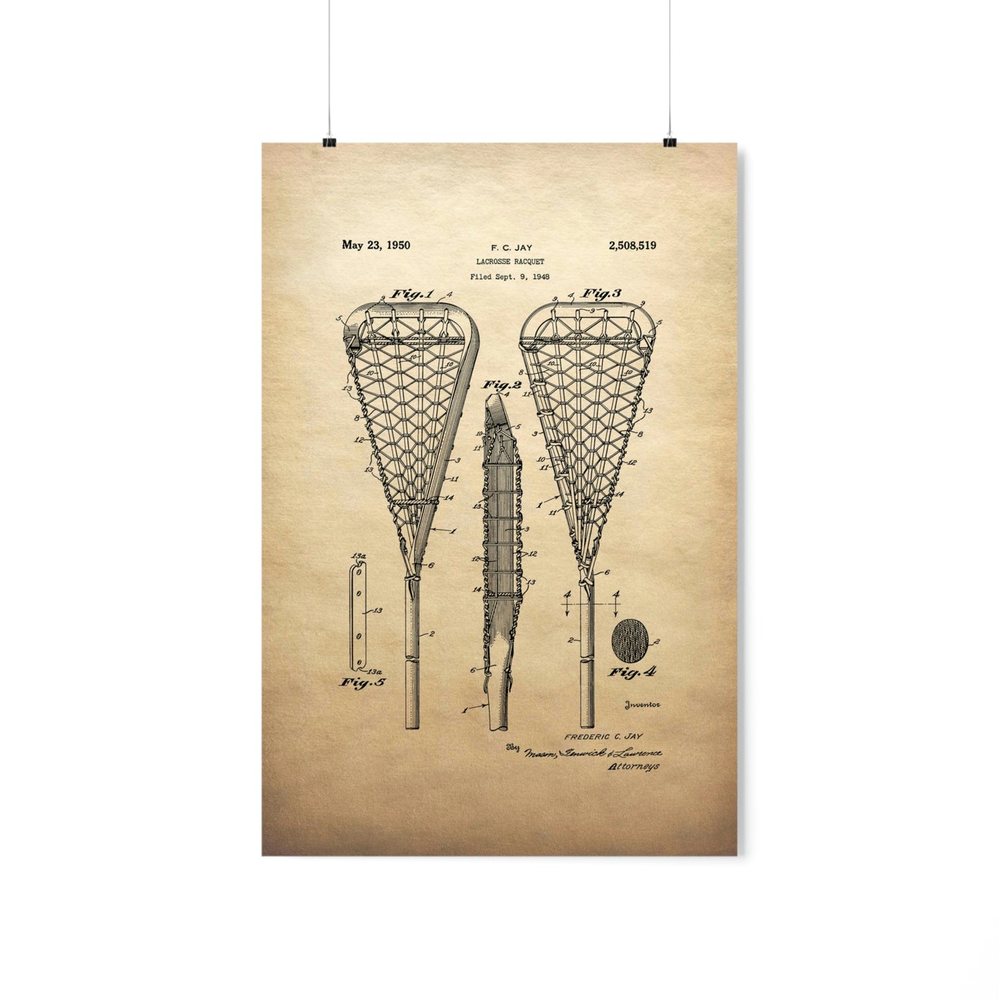 Lacrosse Patent Premium Matte Poster