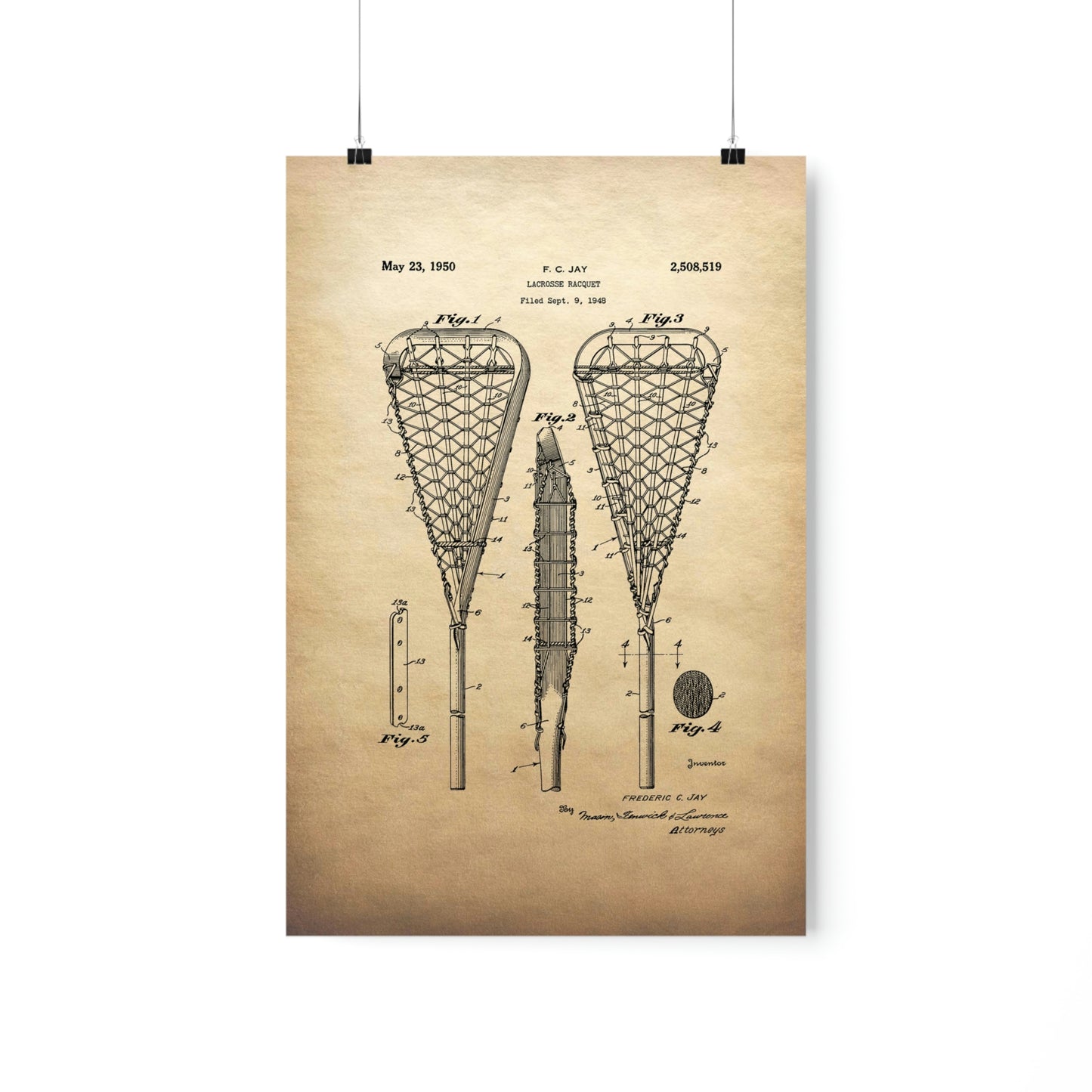 Lacrosse Patent Premium Matte Poster