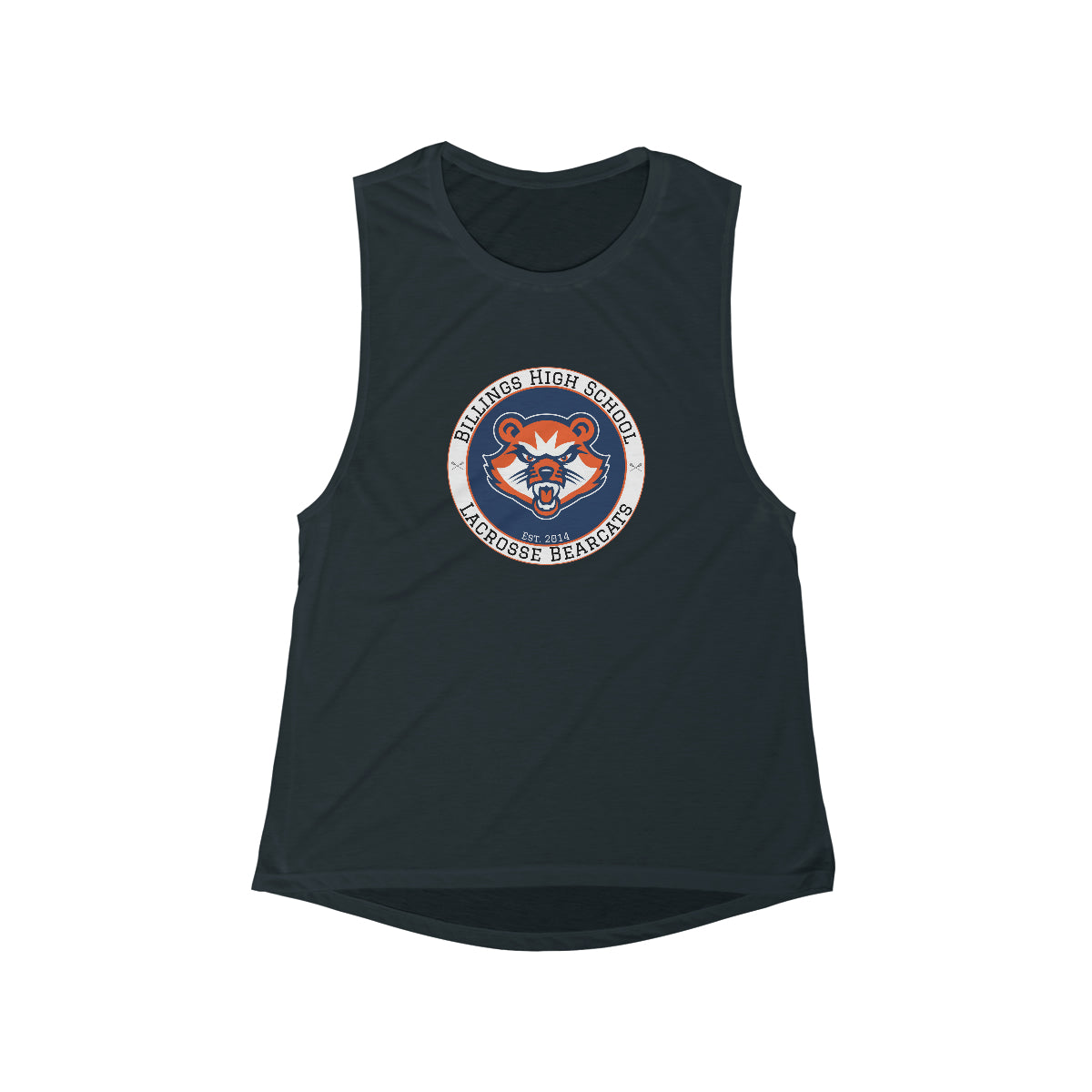 Women's Billings Bearcats Lacrosse Bella + Canvas Flowy Scoop Muscle Tank