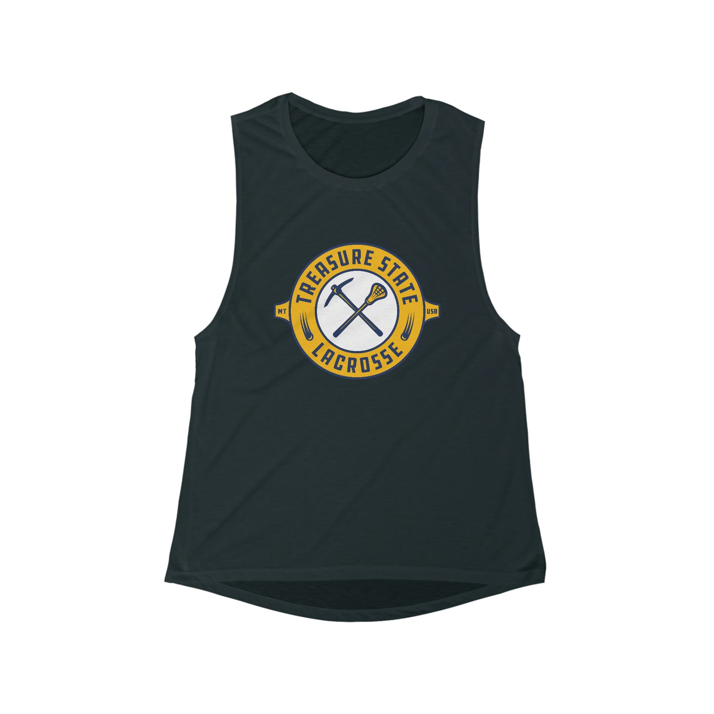 Women's Treasure State Lacrosse Bella + Canvas Flowy Scoop Muscle Tank