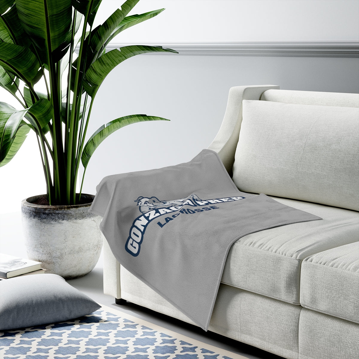 Gonzaga Prep Lacrosse Velveteen Plush Blanket