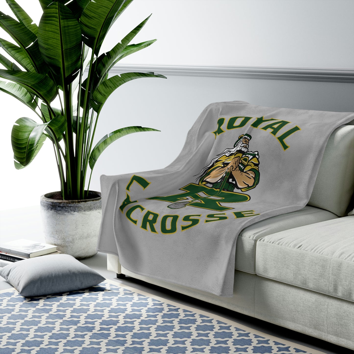 Royal HS Lacrosse Velveteen Plush Blanket