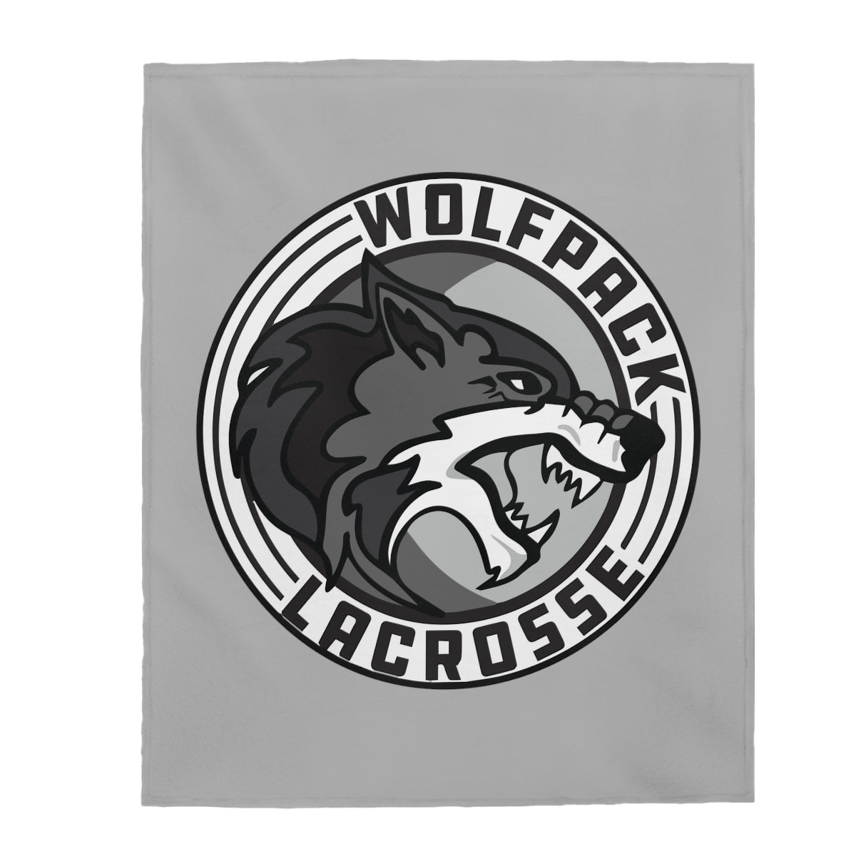 Wolfpack Lacrosse Velveteen Plush Blanket