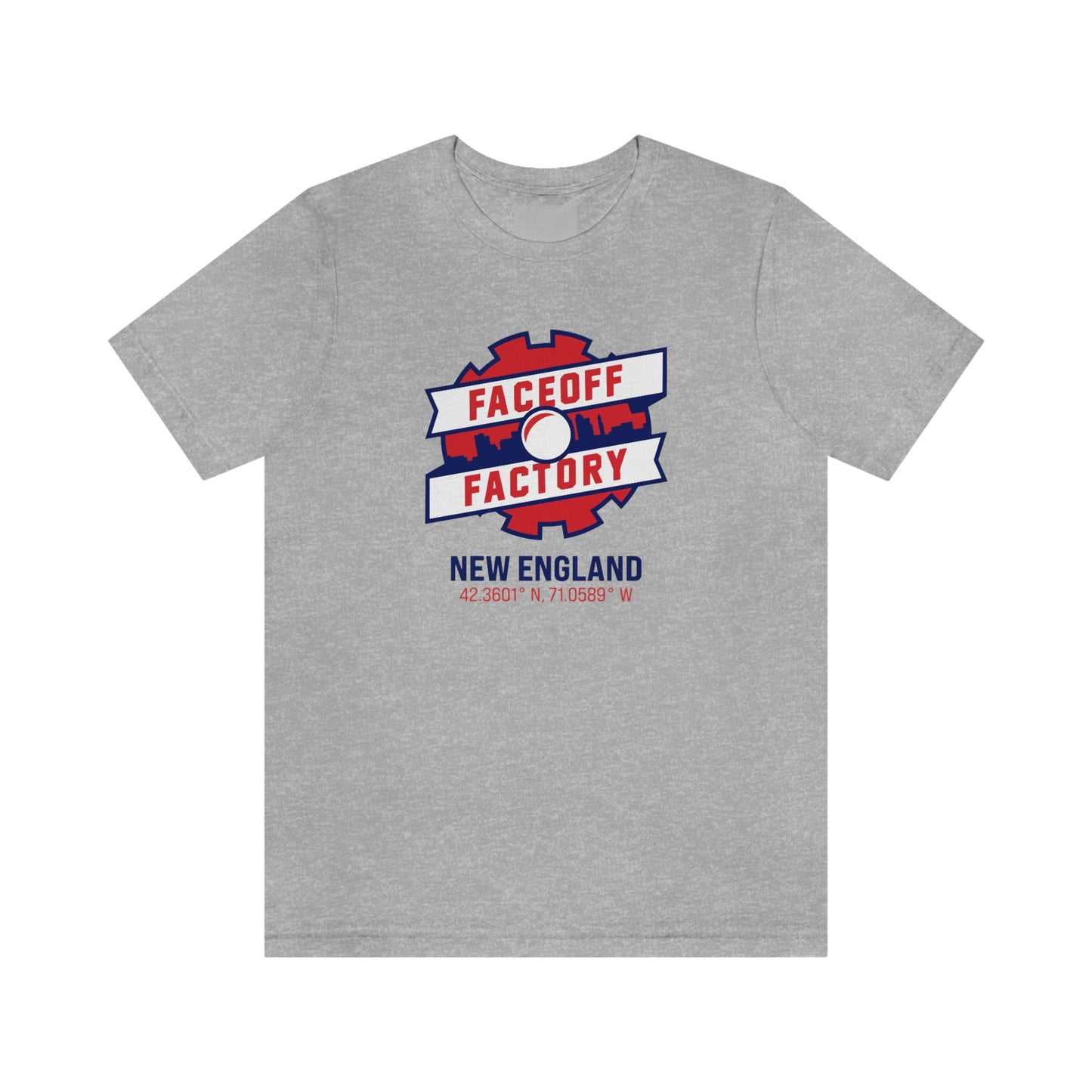 Adult Faceoff Factory Bella + Canvas Short Sleeve Cotton Tee - New England
