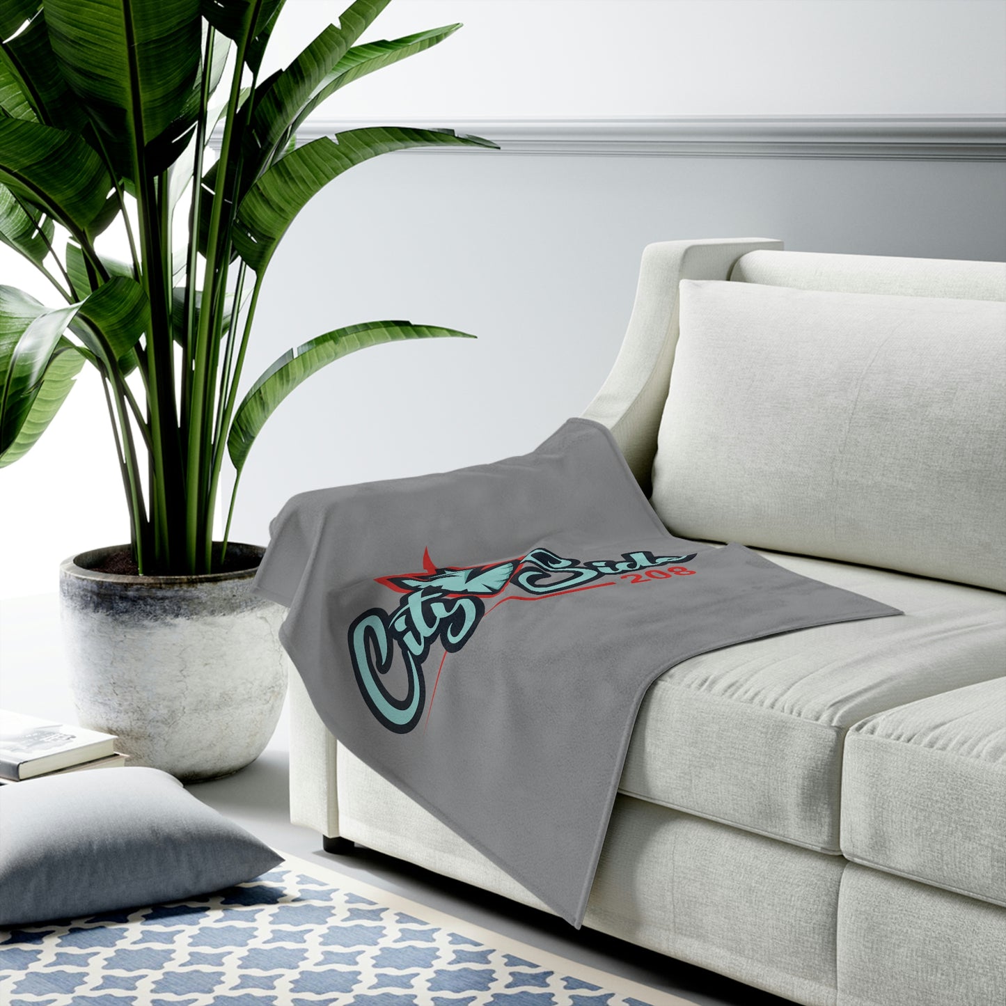CitySide208 Lacrosse Velveteen Plush Blanket