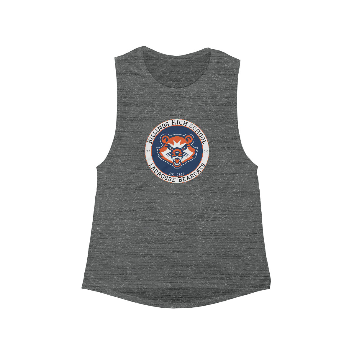 Women's Billings Bearcats Lacrosse Bella + Canvas Flowy Scoop Muscle Tank