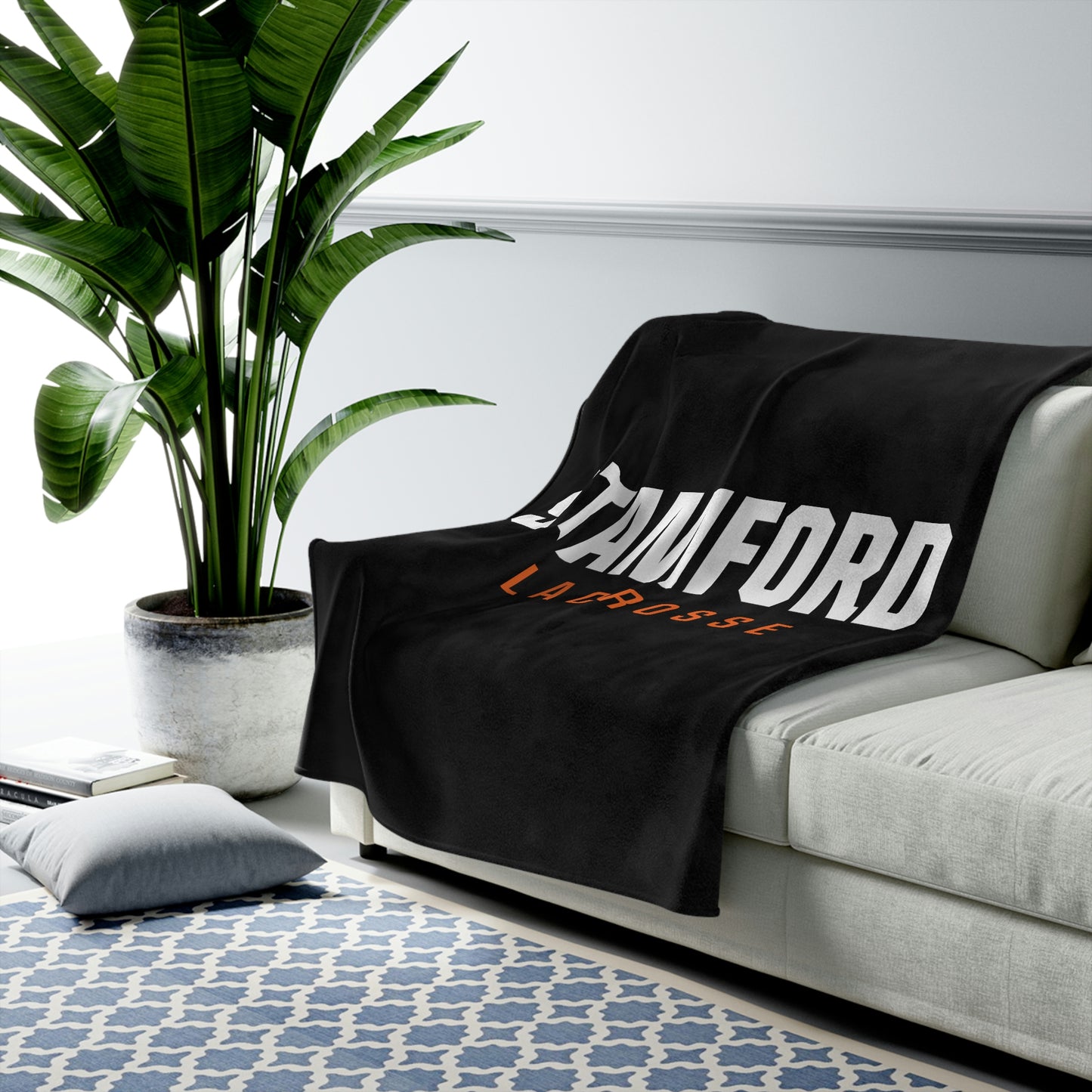 Stamford Lacrosse Velveteen Plush Blanket