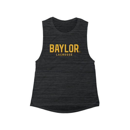 Women's Baylor Lacrosse Bella + Canvas Flowy Scoop Muscle Tank