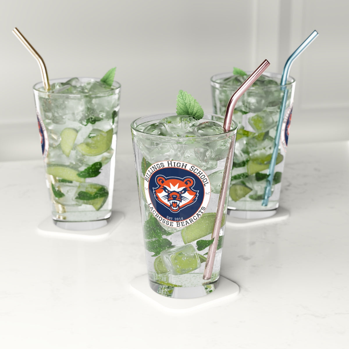 Billings Bearcats Lacrosse Pint Glass - 16oz