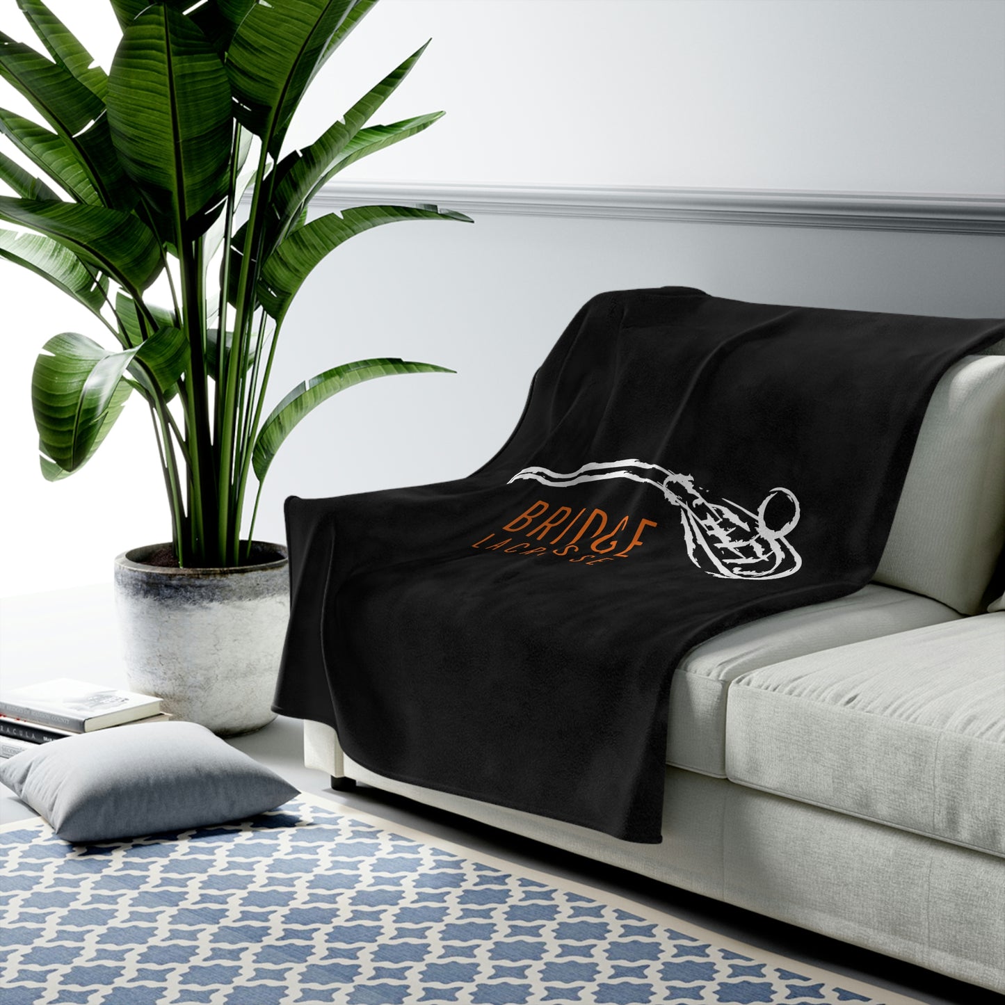 Bridge Lacrosse Velveteen Plush Blanket
