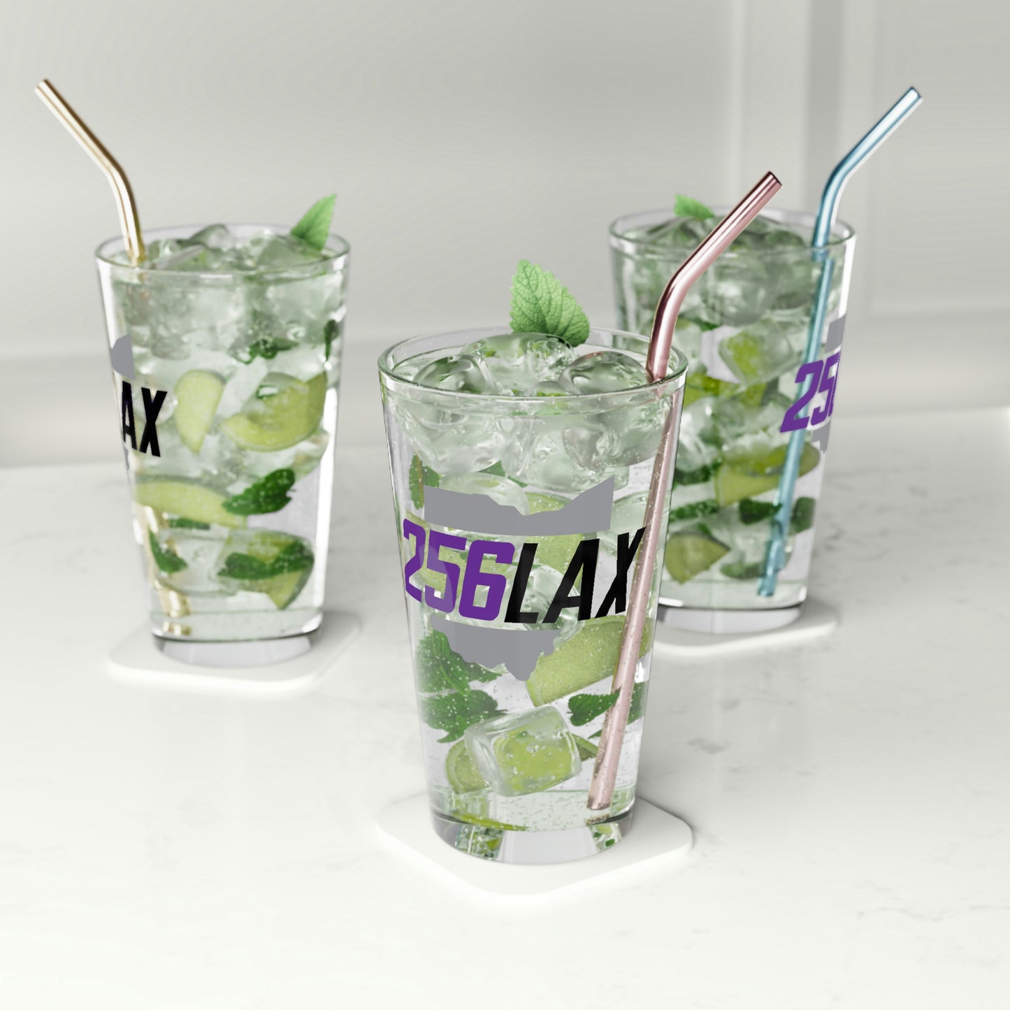 256 LAX Pint Glass - 16oz