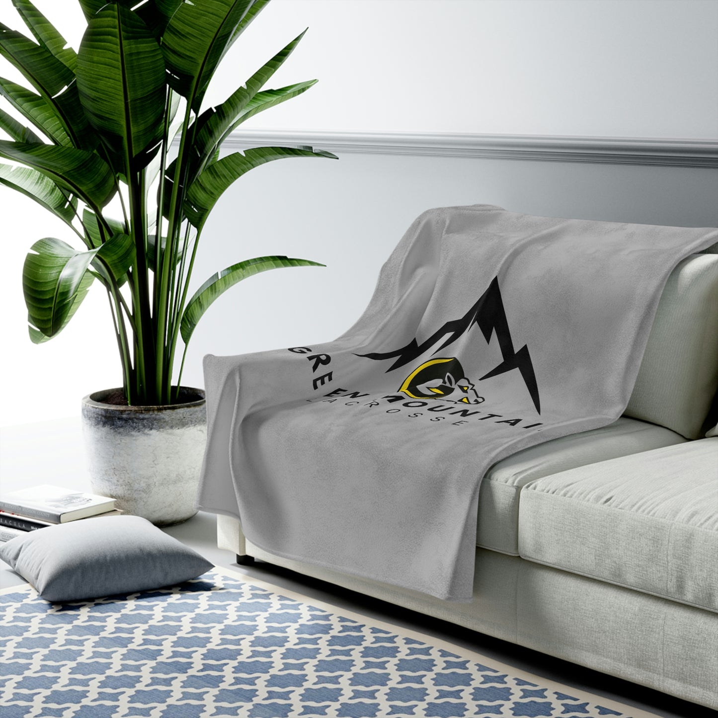 Green Mountain Lacrosse Velveteen Plush Blanket
