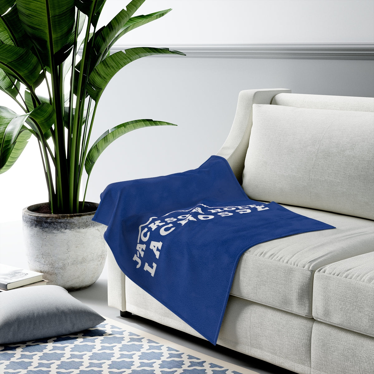 Jackson Hole Lacrosse Velveteen Plush Blanket