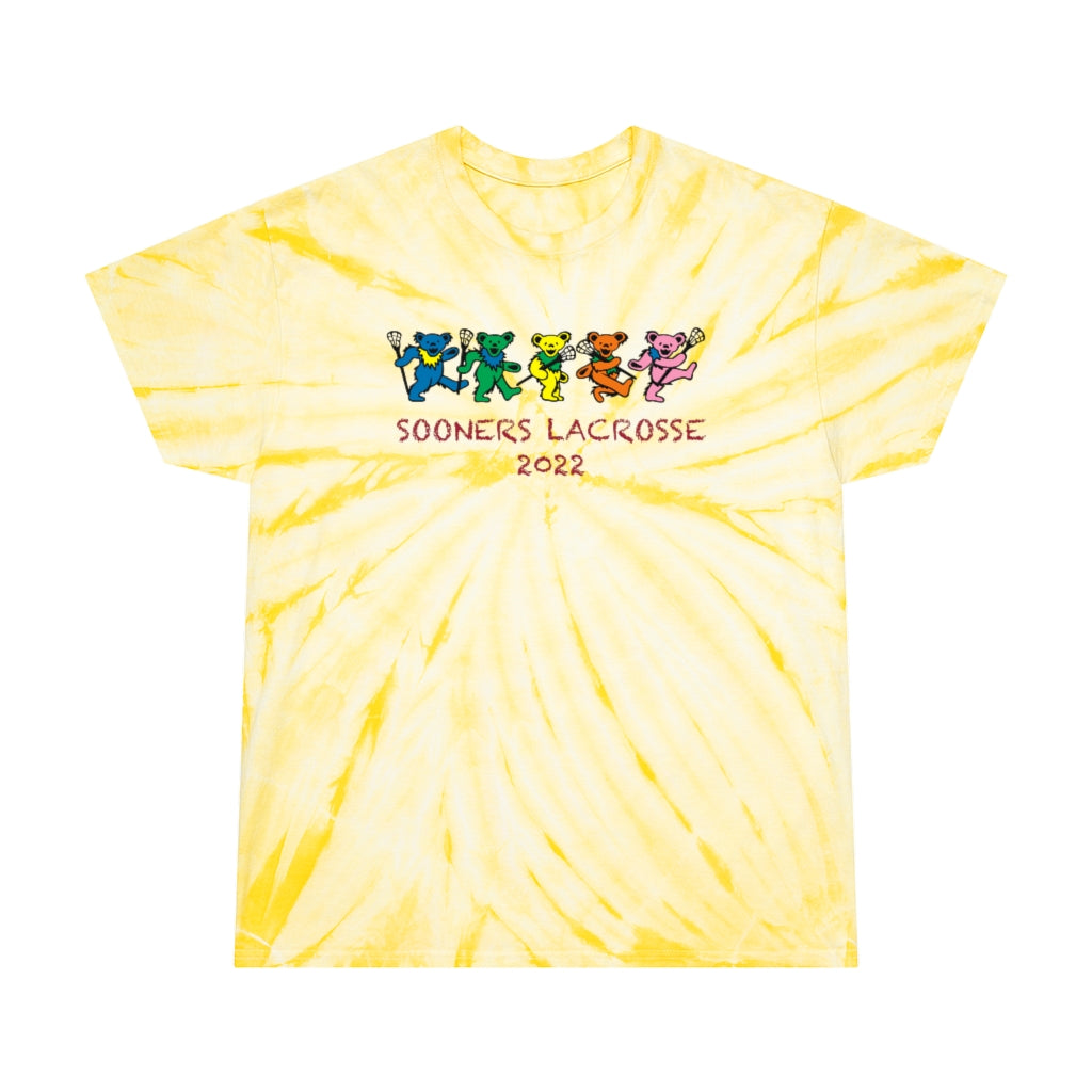 Adult Oklahoma University Lacrosse Tie-Dye Dancing Bear Tee