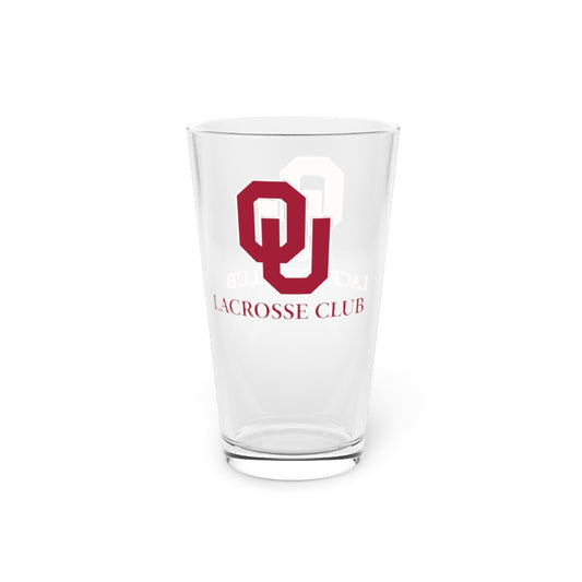 Oklahoma University Lacrosse Pint Glass - 16oz