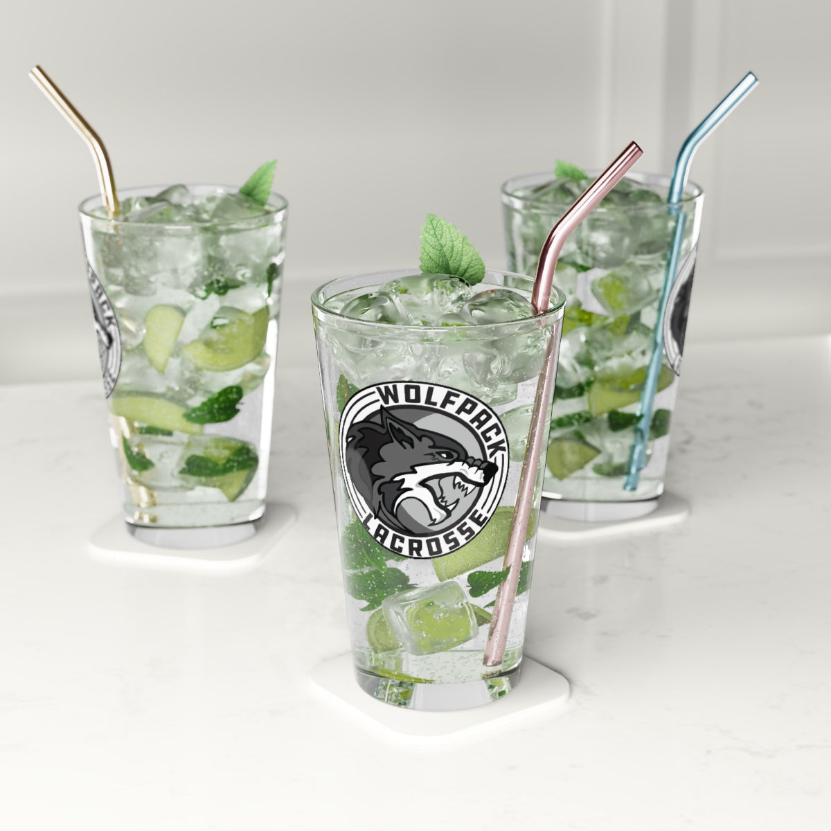 Wolfpack Lacrosse Pint Glass