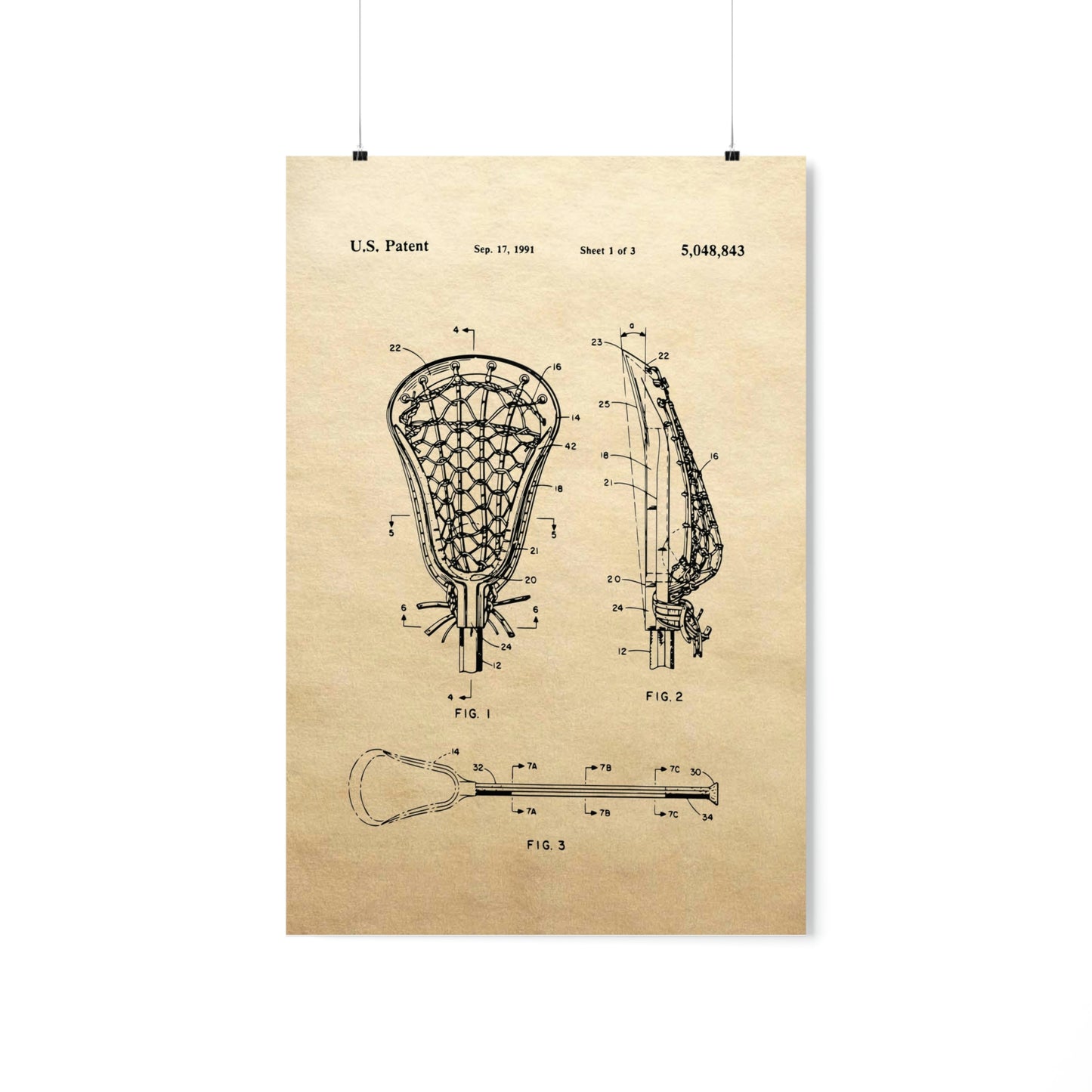 Lacrosse Patent Premium Matte Poster 1991