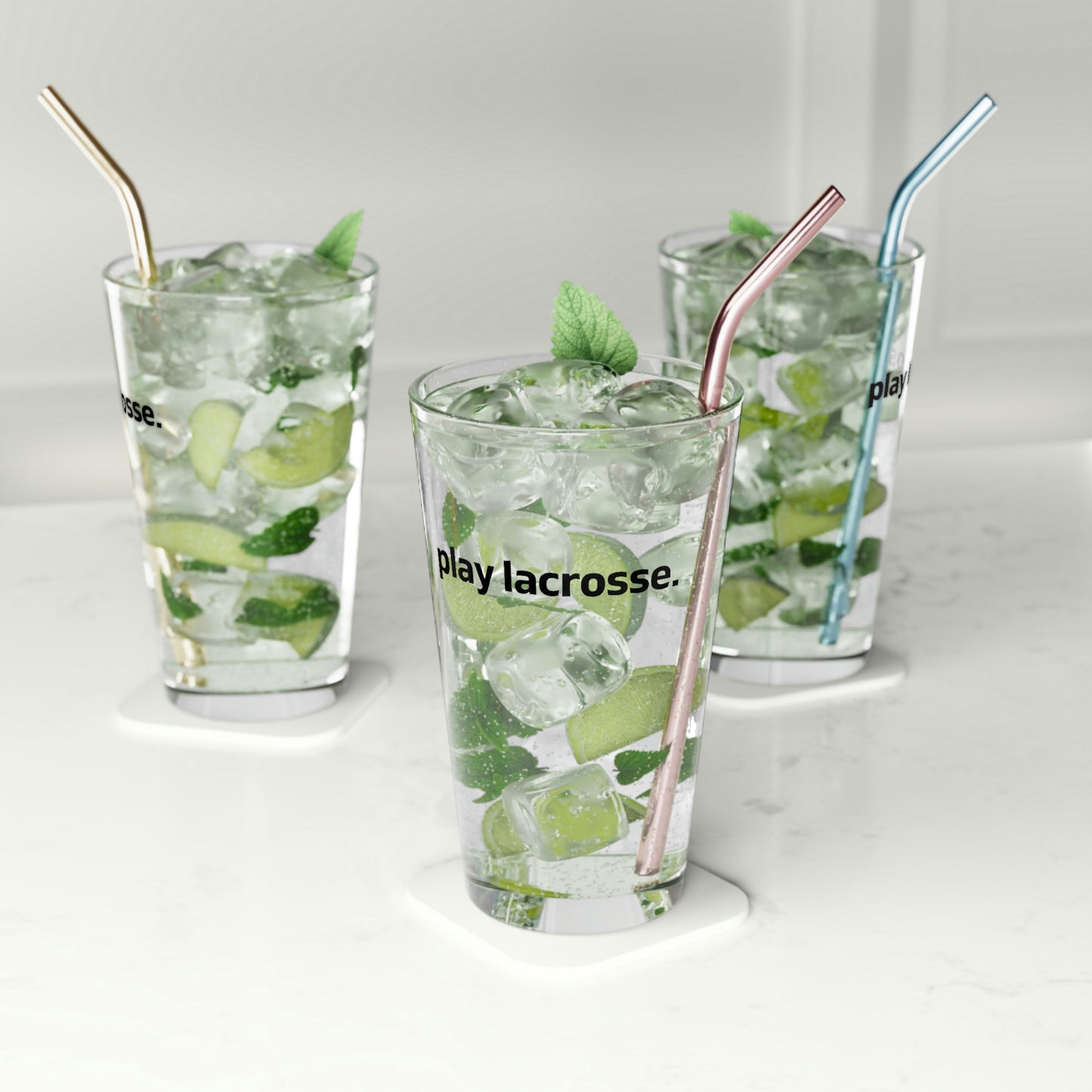 play lacrosse - Pint Glass