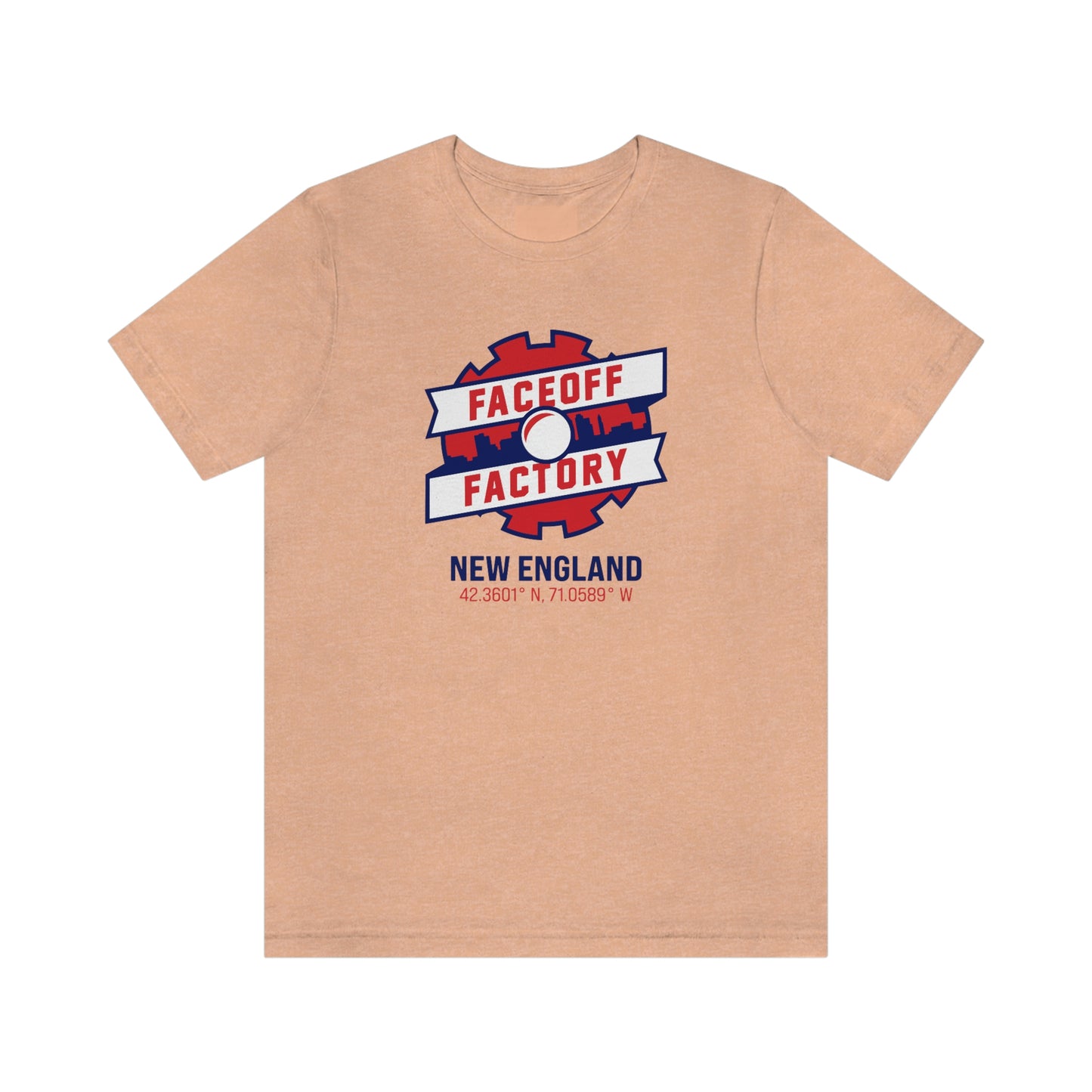 Adult Faceoff Factory Bella + Canvas Short Sleeve Cotton Tee - New England