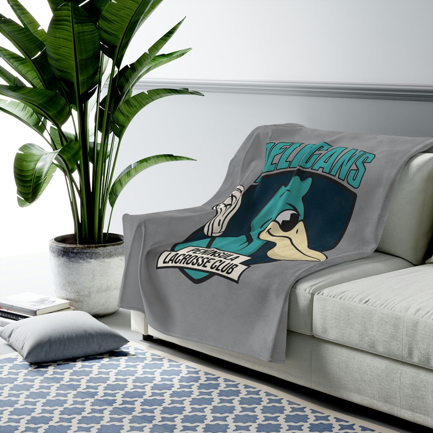 Peninsula Lacrosse Velveteen Plush Blanket