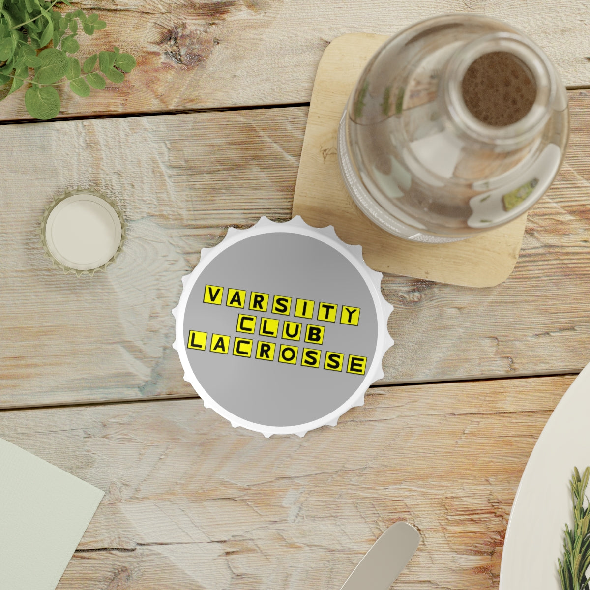 Varsity Club Lacrosse Bottle Opener - Waffle