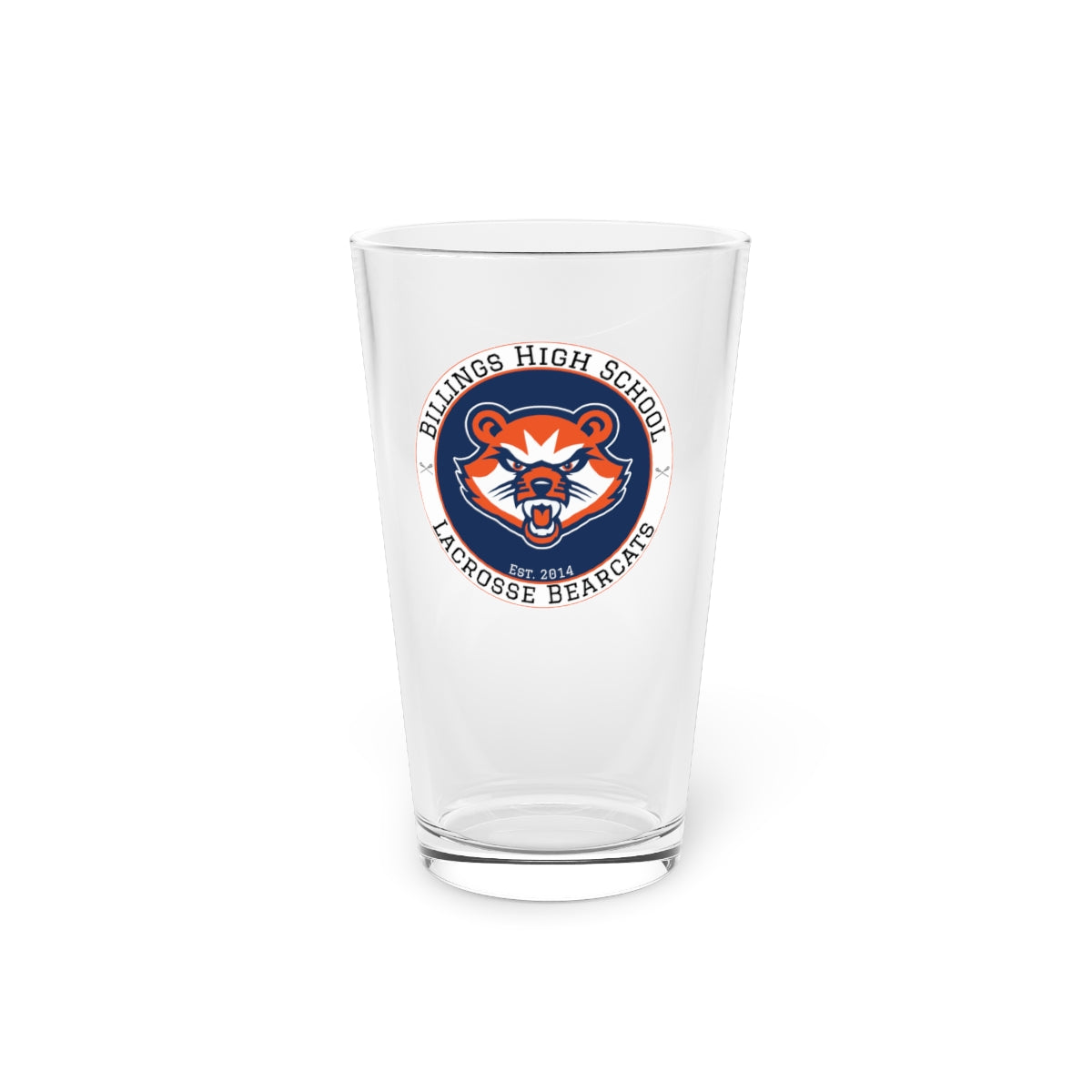 Billings Bearcats Lacrosse Pint Glass - 16oz