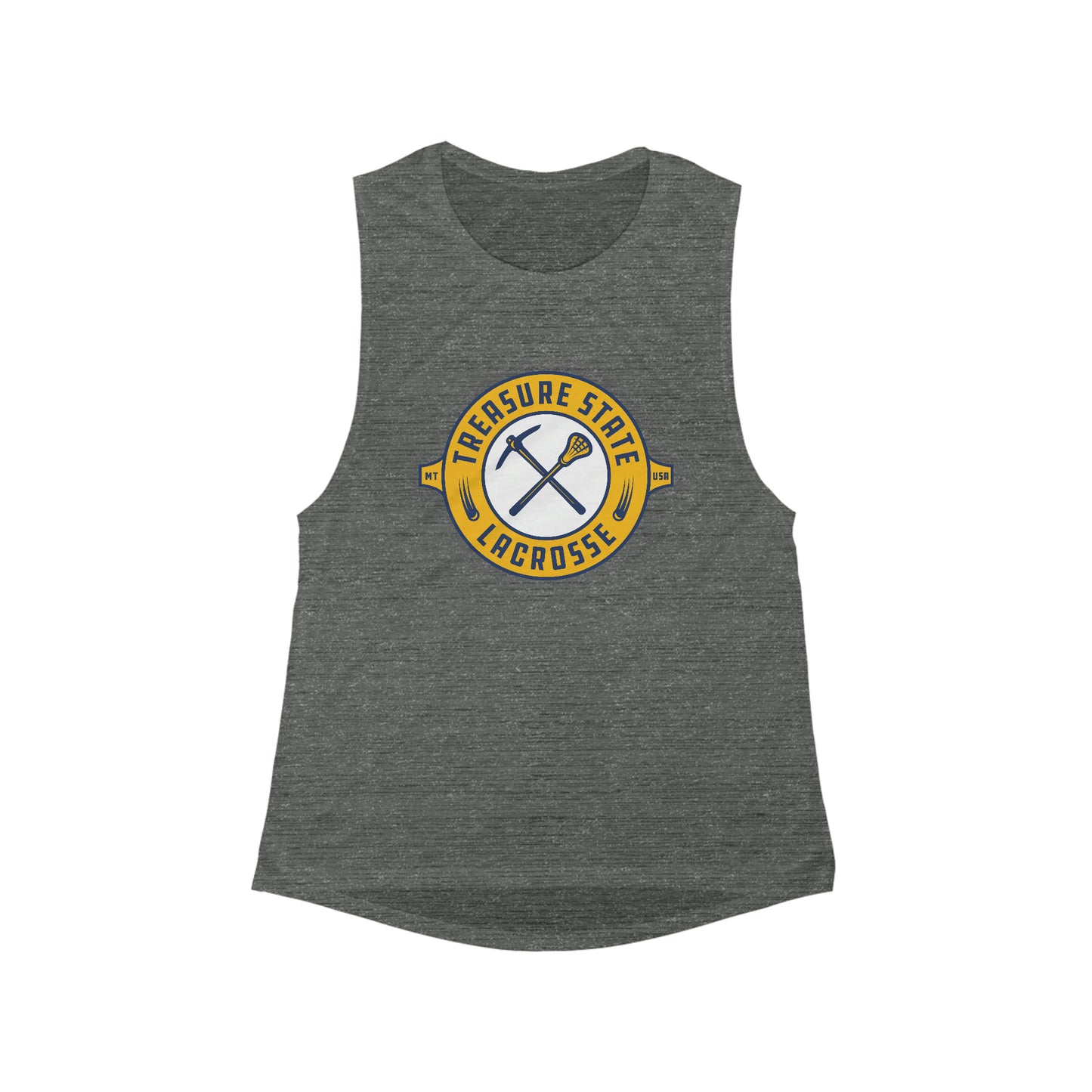 Women's Treasure State Lacrosse Bella + Canvas Flowy Scoop Muscle Tank